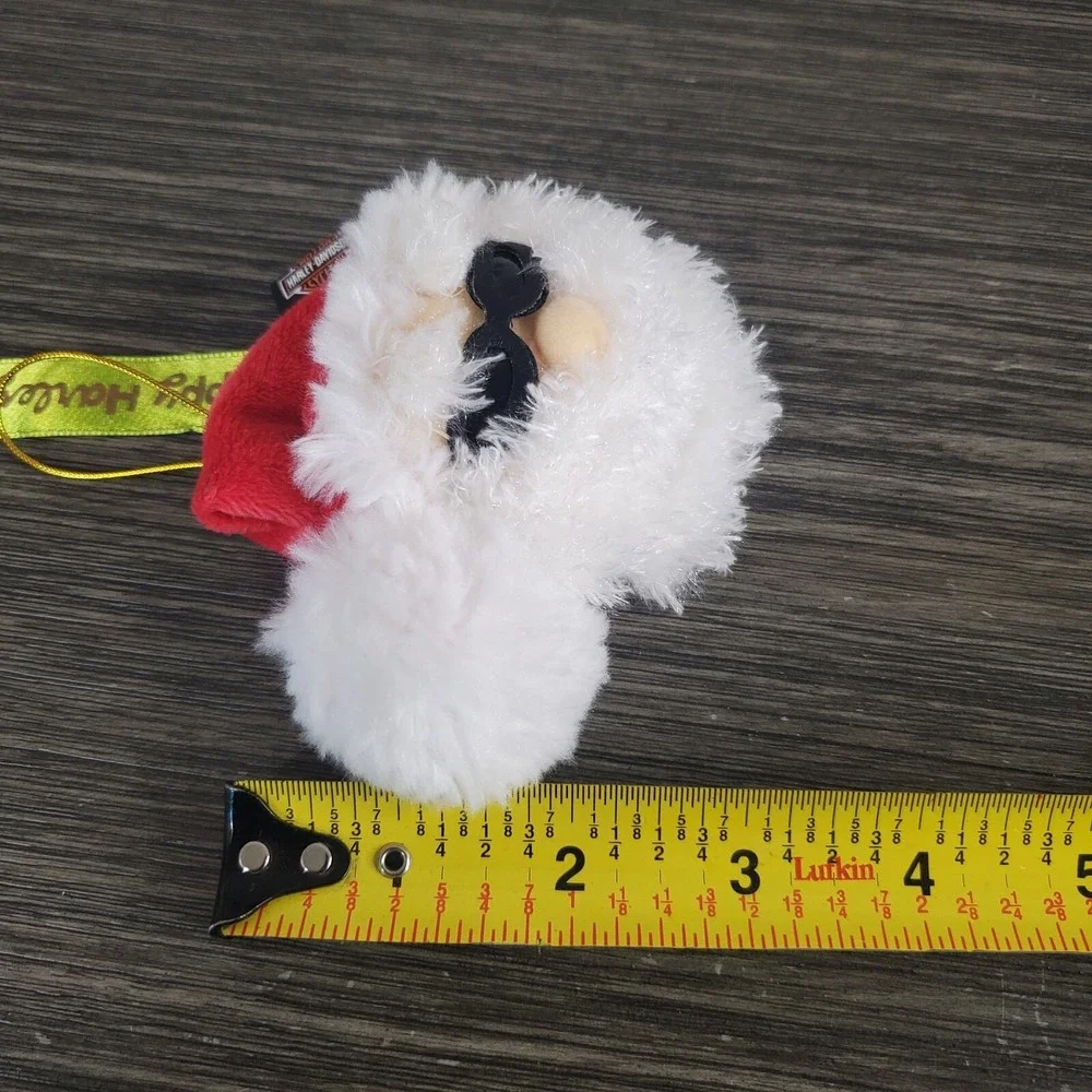 Happy Harelydays Bearded Biker Santa Claus Jingle Bell Christmas Ornament 3